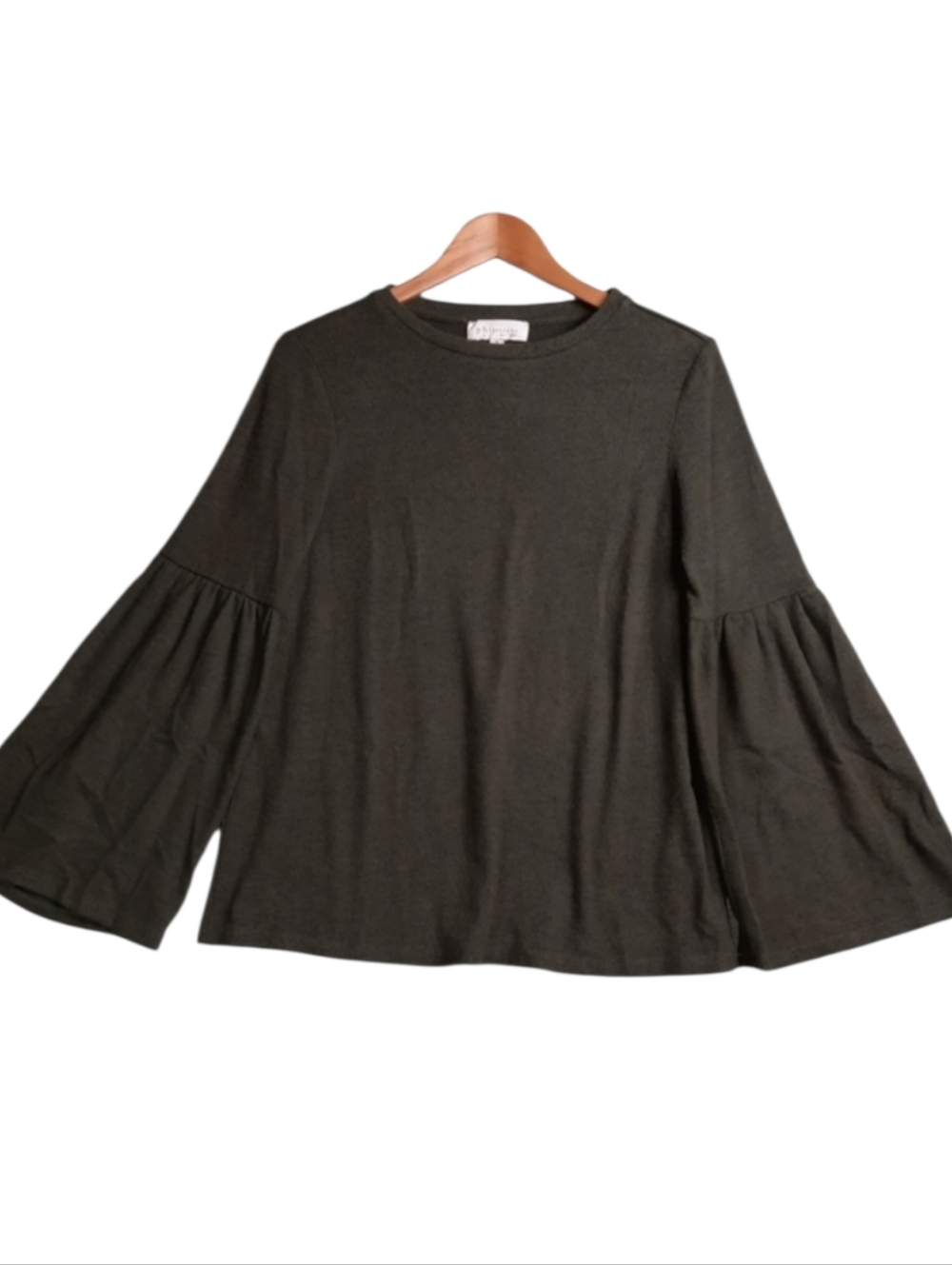 Philosophy Dark Olive Bell Sleeve Babydoll Sweater SZ S